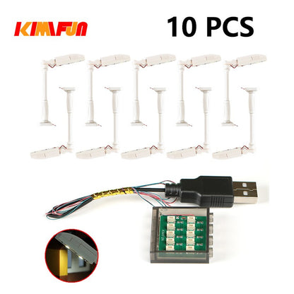 10PCS 0.8mm Pino RGB LED Blocos de Montar USB Lâmpada DIY Luz de Rua Cidade Decoração Elétrica 1X1 Tijolo Compatível com Todas as Marcas