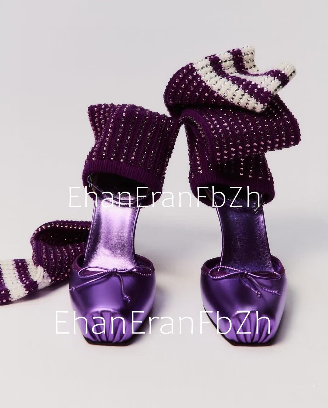 2025 Spring/Summer New Ballet High Heels Fashion Stretch Stockings Hot Diamond Women's 34-46 Large High Heels Sandals