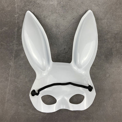Half Face Rabbit Mask Black White Halloween Mask Christmas Bar Masquerade Party Rabbit Ears Masks Sexy Cosplay Props