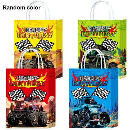 5/10/20/30/40/50pcs Monster Truck Party Favors Racing Truck Party Gift Bag Drawstring Backpacks Truck Birthday Party Decorations