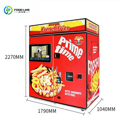 Máquina Totalmente Automática Inteligente de Batata Frita Máquina Comercial de Venda de Batata Frita Máquina de Venda Automática 24 Horas sem Atendente