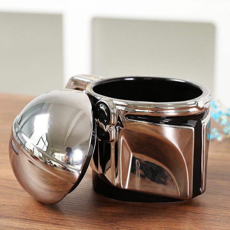 The Mandalorian Mugs Star Wars Creative Mug Electroplated Ceramic Milk Coffee Cups Xmas Anniversary Valentines Birthday Gifts