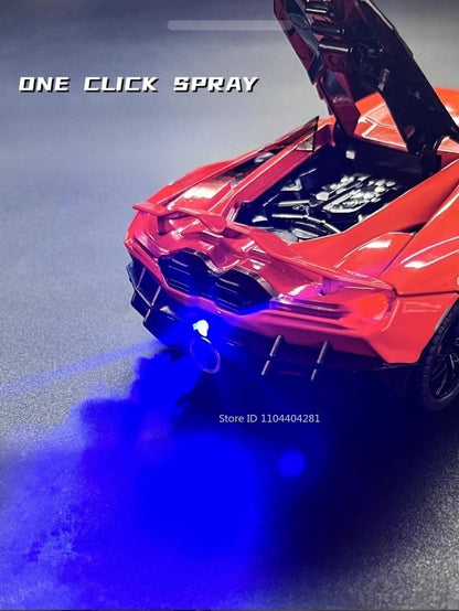 1:24 Lambor Revuelto Bolide Alloy Diecast Cars Model Toys with Sound Light Pull Back Doors Opened Miniature Sports Car Boy Gifts