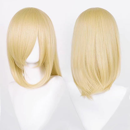 Perucas de Cosplay Multicoloridas 40cm Curtas Retas Masculinas Perucas Sintéticas Resistentes ao Calor para Cosplay de Anime e Festas de Halloween