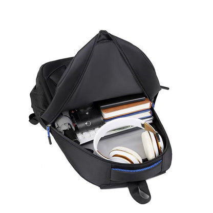 Mochila Unissex de Ombro Duplo - Cor Sólida - Viagens a Negócios, Viagens Profissionais, Deslocamentos Diários, Uso Casual