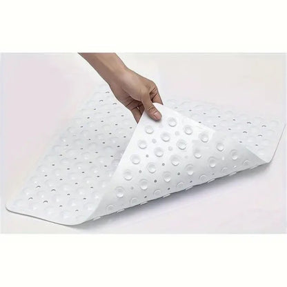 1pc 21x21inch Square Non-Slip Shower Mat – Anti-Slip Shower Mats– Secure Grip for Shower Stall Floors - Bathroom Mat Clear