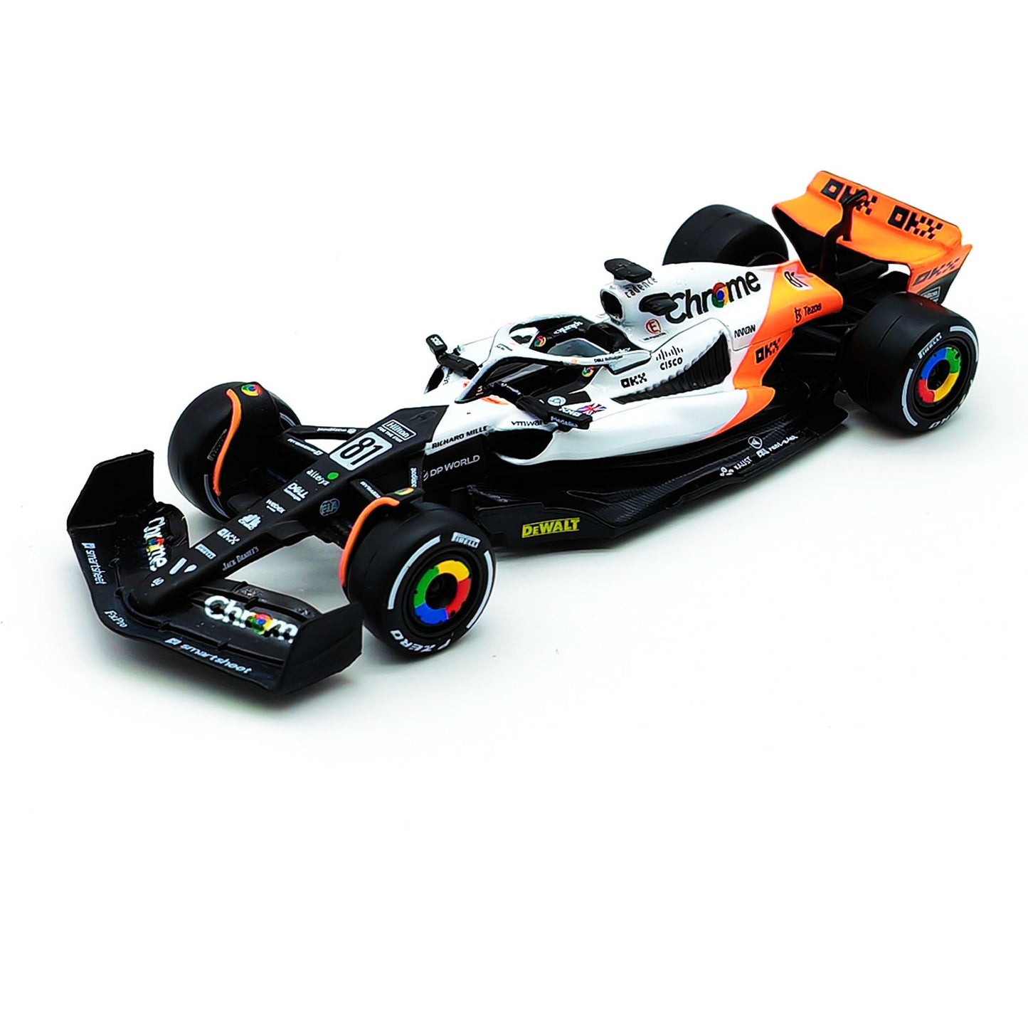 Bburago 1:43 2024 F1 Mclaren MCL38 Grande Prêmio de Mônaco Carro de Liga Miniatura Modelo Diecast #4 Lando Norris #81 Oscar Piastri Brinquedo