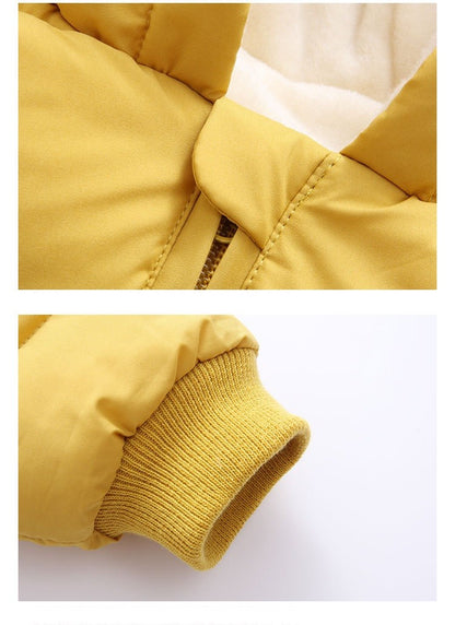 OLEKID 2025 Winter Baby Romper Plus Velvet Warm Baby Girl Snowsuit Cartoon Rabbit Baby Boys Jumpsuit Toddler Girl Overalls