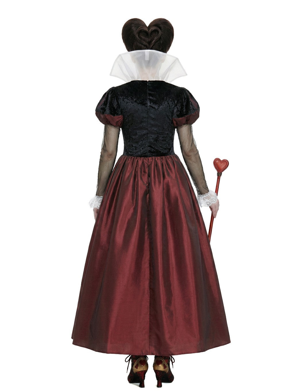 New Red Queen Of Hearts Dress Wonderland Red And Black Dress For Adult Halloween Party Retro Court Alice Role Play Costume 2026