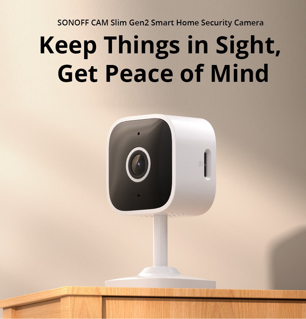 Câmera de Segurança Inteligente WiFi SONOFF CAM Slim Gen2 1080P HD Detecção de Movimento Áudio Bidirecional Visão Noturna Suporte Alexa Google