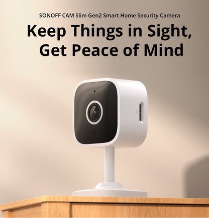 Câmera de Segurança Inteligente WiFi SONOFF CAM Slim Gen2 1080P HD Detecção de Movimento Áudio Bidirecional Visão Noturna Suporte Alexa Google