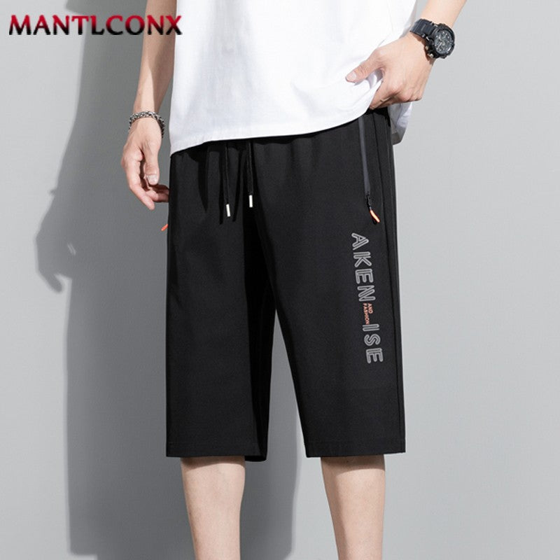 New Fashion Sports Shorts Men Elastic Waist Shorts Male Breathable Quick Dry Comfortable Men's Short Pants Men Bottom Black XXXL