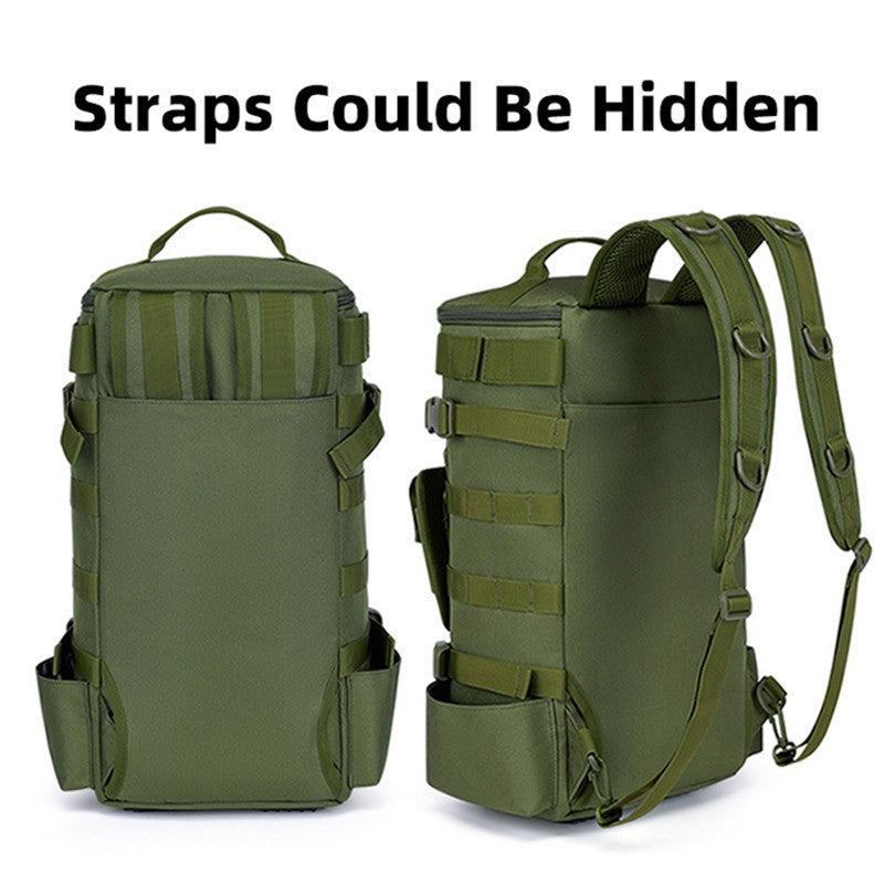 Mochila Tática de Pesca com Porta-Varas, Bolsa para Apetrechos de Pesca, Armazenamento de Equipamentos de Pesca, Sistema Molle, para Acampamento, Caminhada, Bolsa Multifuncional para Exteriores