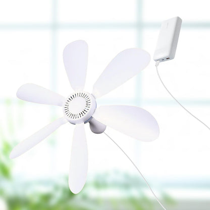 Silent 6 Leaves USB Powered Ceiling Canopy Fan with Remote Control Timing 4 Speed Hanging Fan for Camping Bed Dormitory Tent New