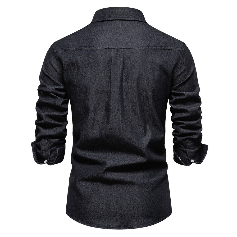 Spring Autumn New Men's Denim Shirts Fashion Casual Long Sleeve High Quality Cotton Shirt Jackets Vintage Slim Male Jean Shirts