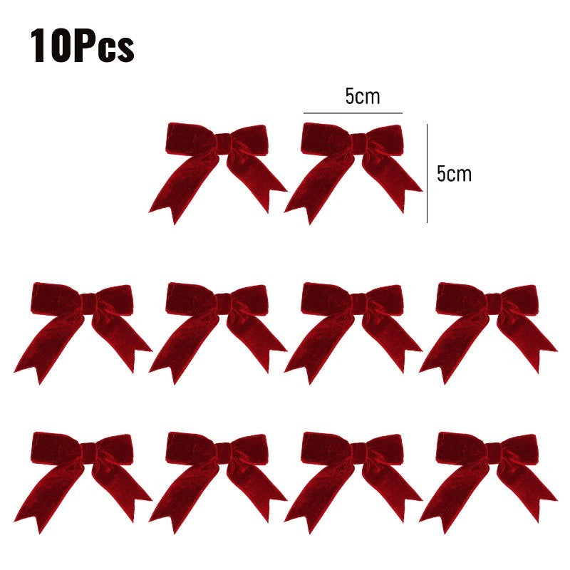 10/100x Red Christmas Bow Velvet Christmas Wreath Bow Christmas Tree Topper Bows Garland Hanging Ornaments DIY Craft Party Gifts