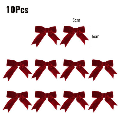 10/100x Red Christmas Bow Velvet Christmas Wreath Bow Christmas Tree Topper Bows Garland Hanging Ornaments DIY Craft Party Gifts