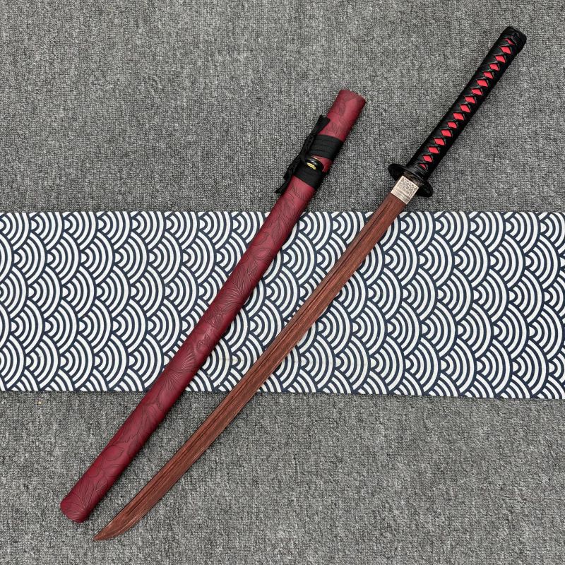 Quality Rosewood Blade Japanese Samurai Katana Sword Wooden Saya Fit Exercise Training Cosplay Props Unsharp