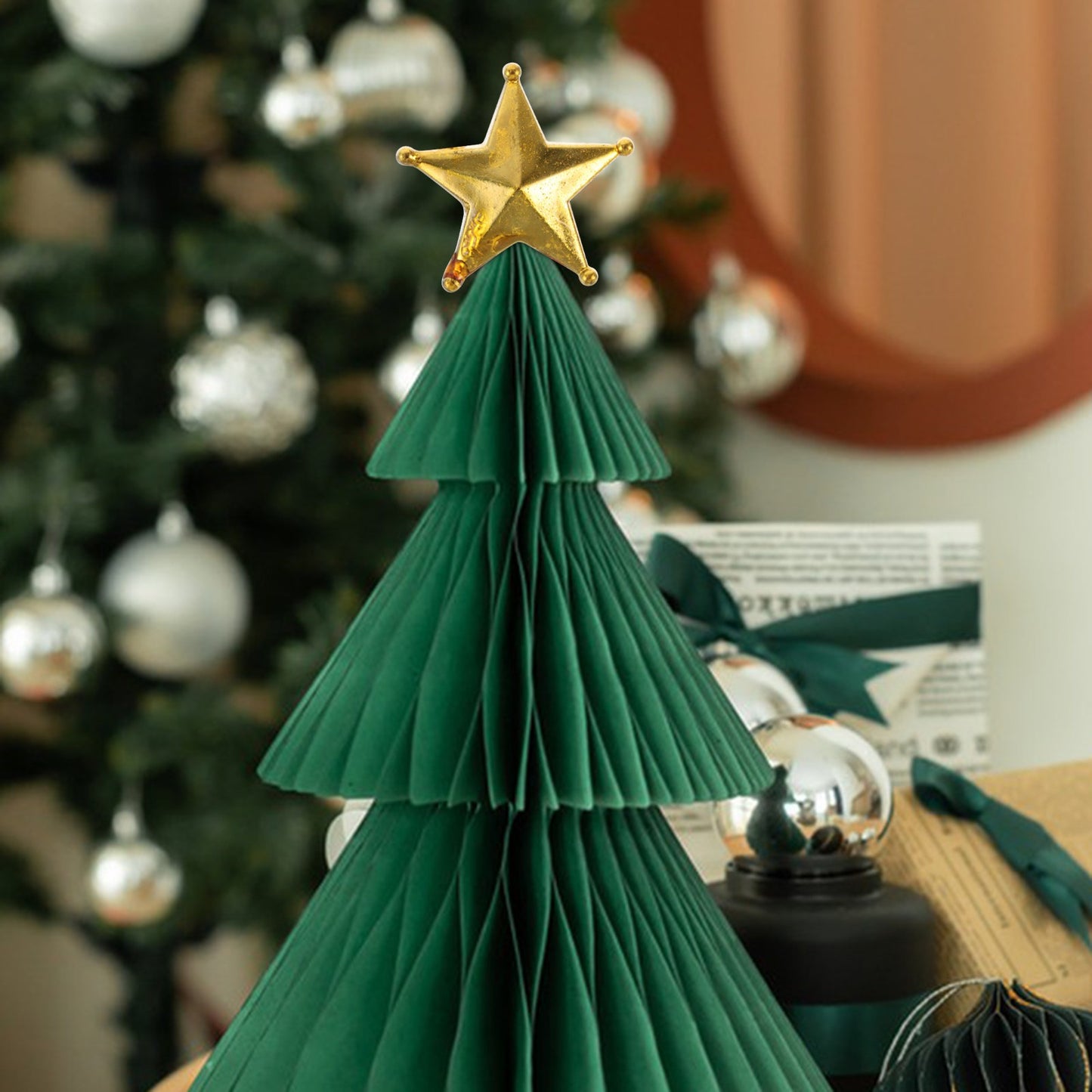 50Pcs Golden Star Christmas Tree Topper Mini Treetop Decor Elegant Holiday Party Decoration Festive Tree Adornment Xmas Star