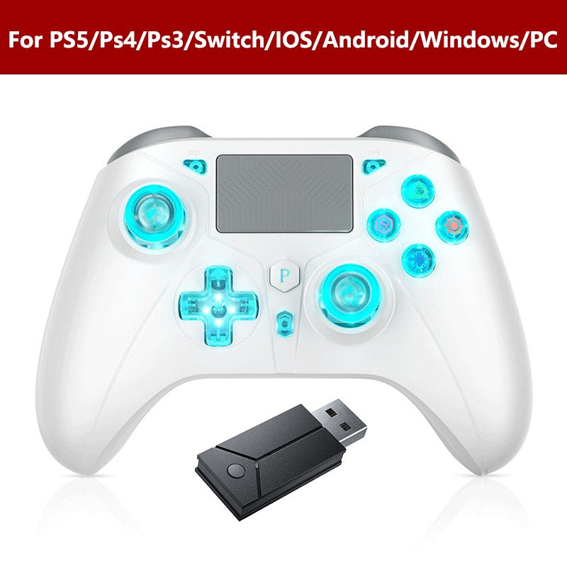 Controller for PS5/PS4/PS3/Steam/PC RGB Wireless Control Joystick Hall Linear Trigger Gamepad Turbo Dual Vibration Game Remote