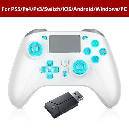 Controller for PS5/PS4/PS3/Steam/PC RGB Wireless Control Joystick Hall Linear Trigger Gamepad Turbo Dual Vibration Game Remote