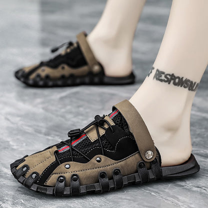 Men plus size Baotou casual sandals summer soft-sole non-slip outdoor beach shoes fashion youth outdoor dual-use sports slippers