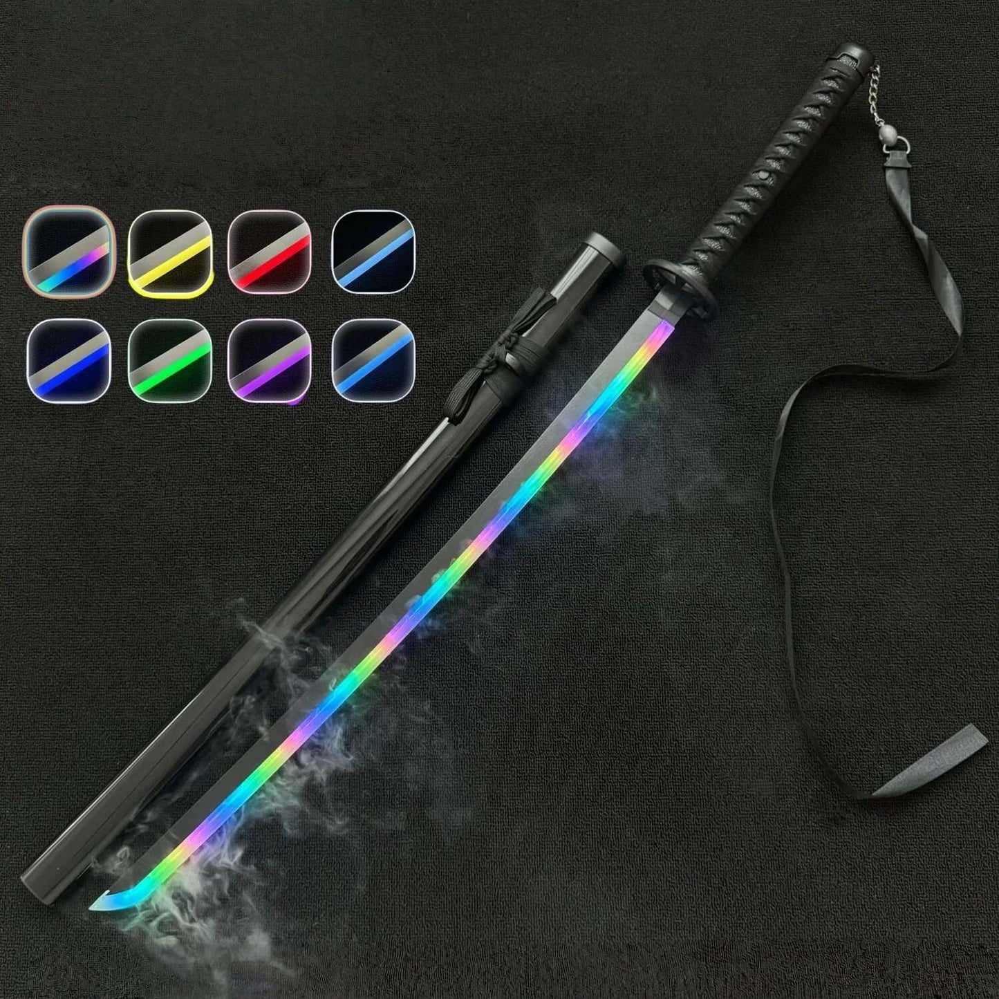 40inch Vapour Rukia Katana Glow Fog Sword Anime Bleach Cosplay Real Size Japanese Katana Original Samurai Led Lightsabre Gift