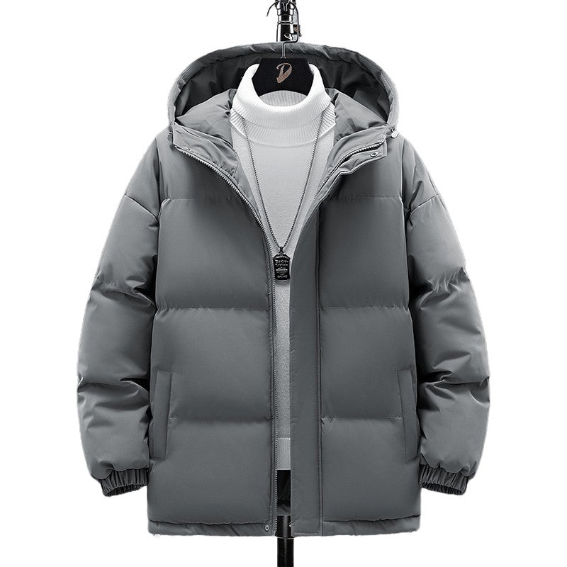 Jaqueta Curta de Pesca de Inverno da Moda, Gola Alta, Solta, Acolchoada com Algodão, Jaqueta Quente à Prova de Frio Tamanho Grande para Adolescentes