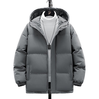 Jaqueta Curta de Pesca de Inverno da Moda, Gola Alta, Solta, Acolchoada com Algodão, Jaqueta Quente à Prova de Frio Tamanho Grande para Adolescentes