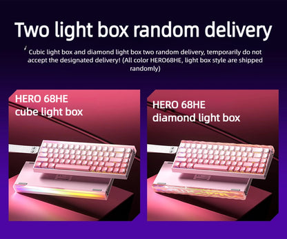 Teclado Mecânico para Jogos RGB com Switches Magnéticos AULA HERO 68HE Teclado para eSports com Acionamento Rápido e Retorno de 8K com Fio Personalizado