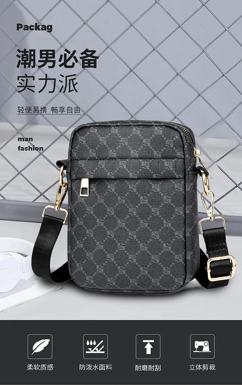 Luxury Designer Men Small Shoulder Bag PU Leather Messenger Crossbody Phone Bag For Men Vintage Style Men Handbag Bag Bolsa Sac