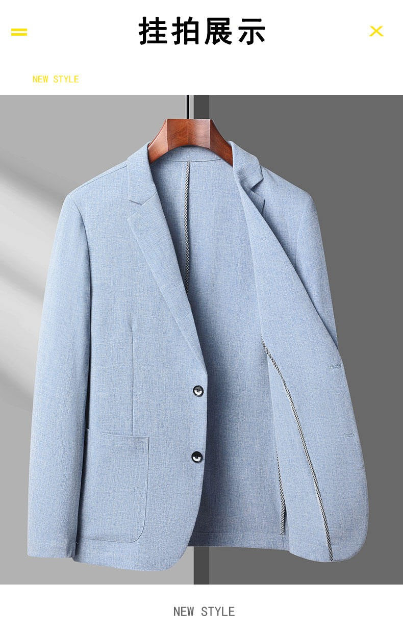 2024 Summer Ice Silk Blazers Elasticity Men's Thin Windbreak Classic Solid Color Casual Business Suit Jackets Office Social Coat