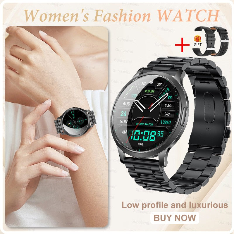 New Women Smart Watch 1.32"AMOLED Full Touch Screen Bluetooth Call Blood Pressure IP68 Waterproof NFC 7.3mm Ultra-thin bracelet