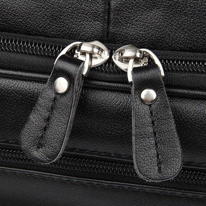 High Quality Genuine Leather Men Briefcase Business bag Crazy Horse Leather Large 17"inch Laptop Bag male Portfolio Office Case