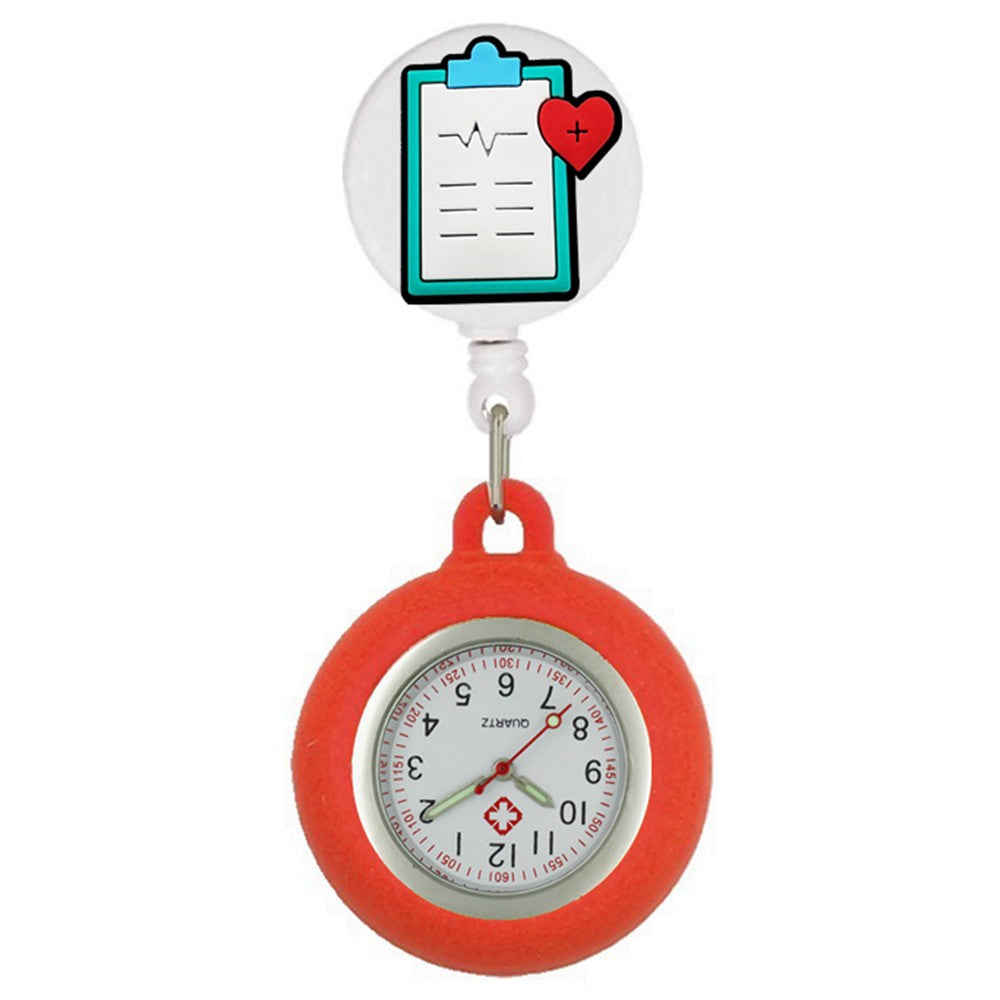 Lovely Hospital Medical Nurse Doctor Icons Cartoon FOB Pocket Watches Fashion Accessories Unisex Women Mens Clip Hang Clock Gift