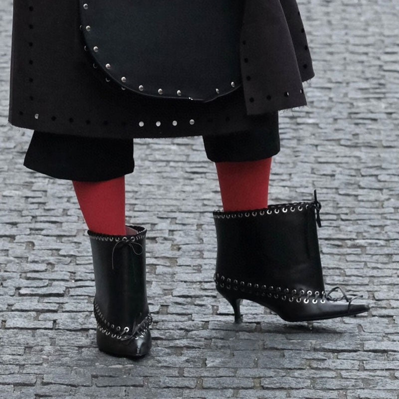 6.5 cm Heel Short Boots Pointed Fashionable Buckle Fashion Versatile Cool Women Boots Women Shoes  Ladies Shoes Botas De Mujer