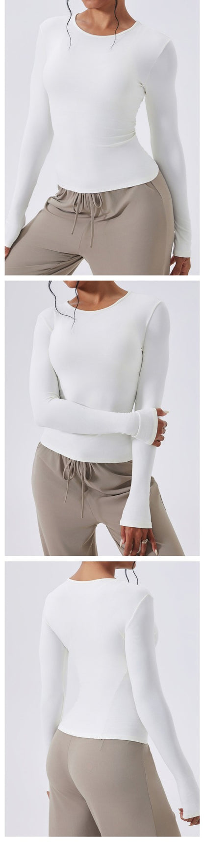 Women Long Sleeve Workout Top Gym Casual Outdoor Top Workout Dry Fit Breathable High Elastic Sports Top Sports Long Sleeved