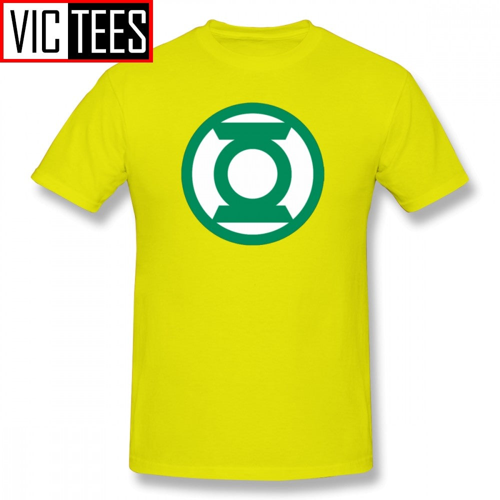 Mens Green Lantern T Shirts Green Lantern Logo T-Shirt Graphic Tee Shirt Mens Fun Basic Cotton Plus size Tshirt