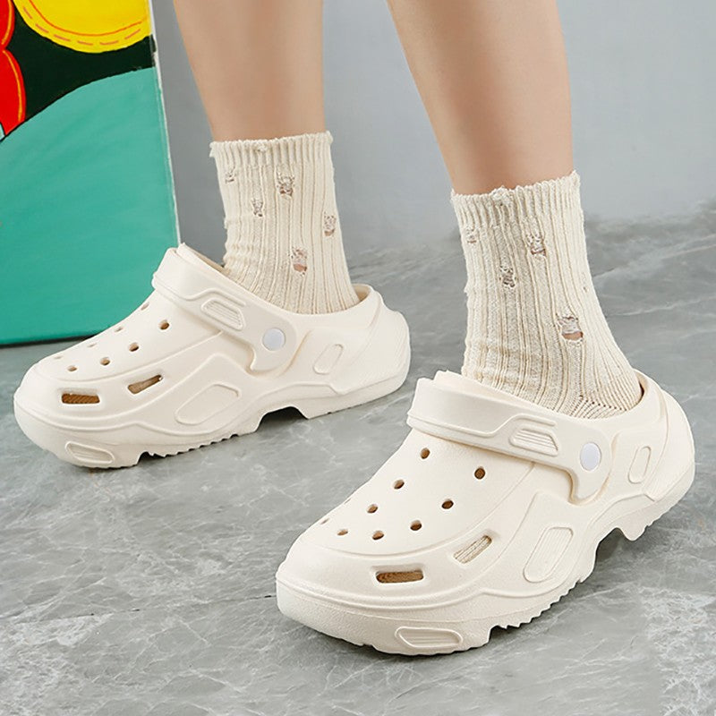 New Clogs Shoes For Women Men Platform High-heeled Outdoor EVA Non-slip Waterproof Sandals Comfortable Soft Heightening Shoes