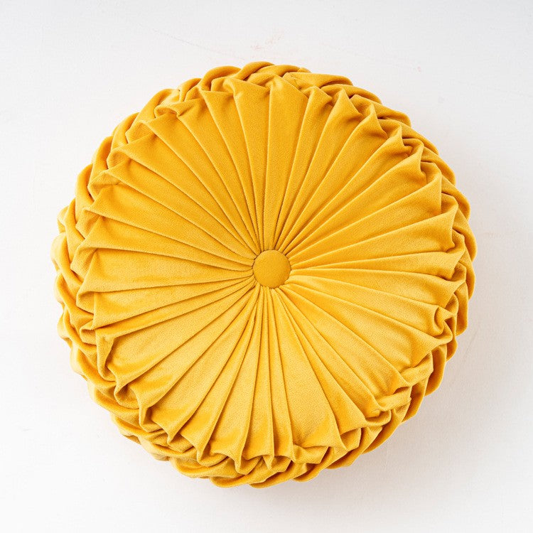 Velvet Pumpkin Pillow Backrest Lumbar Support Cushion Soft Round Solid Color Suitable for Sofa Bed Floor Office Chair