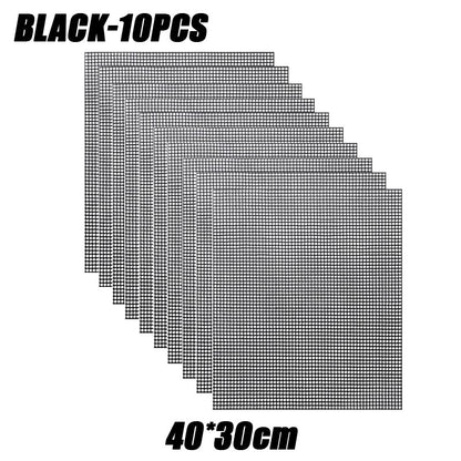 50PCS Non-Stick High Temperature Resistant BBQ Grid Pad Barbecue Mesh Reusable Easily Cleaned Cooking Pads Baking Grill Tool