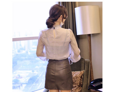 Long Sleeve Blouse Women Casual Striped Chiffon Blouse Shirt Fashion Women Blouses 2024 Top Female Blusa Feminina Women Tops A28