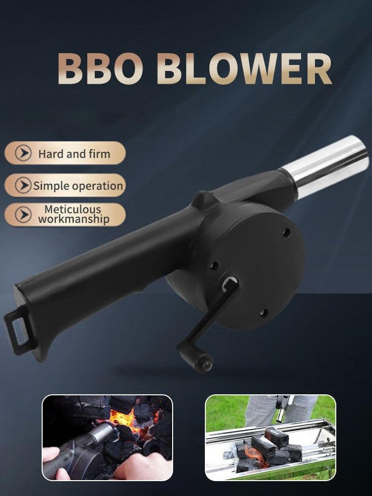 Barbecue Blower Small Manual Blower Combustion Aid Hand Cranked Hair Dryer Outdoor Barbecue Hair Dryer Barbecue Utensils