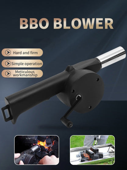 Barbecue Blower Small Manual Blower Combustion Aid Hand Cranked Hair Dryer Outdoor Barbecue Hair Dryer Barbecue Utensils