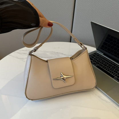 Silver Shoulder Bags for Women 2024 Classic Y2K Small Purse Glossy PU Leather Luxury Brand Female Underarm Handbags Daily Bag