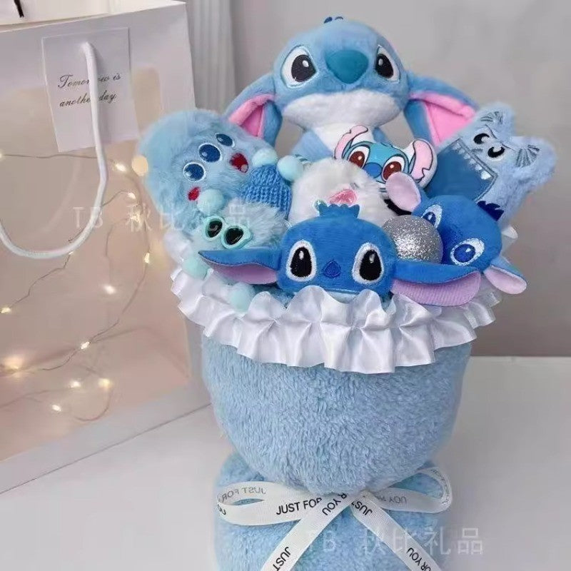 Buquê de Bonecas Criativas Lilo & Stitch da Disney, Presentes de Dia dos Namorados para Amigas com Presentes de Aniversário Lindo.