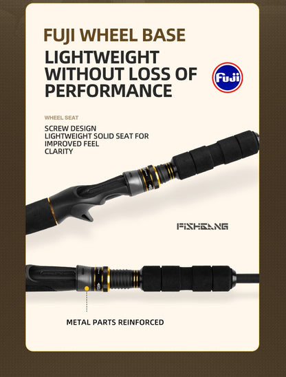 Vara de Pesca de Carretilha e Arremesso Lento ROLLFISH Ocean Boat Jigging Vara de Pesca de Carbono para Isca de Pesca em Água Salgada para Robalo 1.68/1.8/1.98M