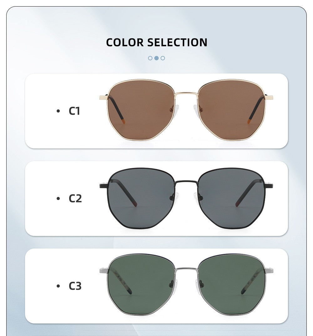 Square Polarized Sunglasses for Women Men Small Hexagonal Polygon Polarized Lens Trendy Sun Glasses Classic Shades UV400 Protect