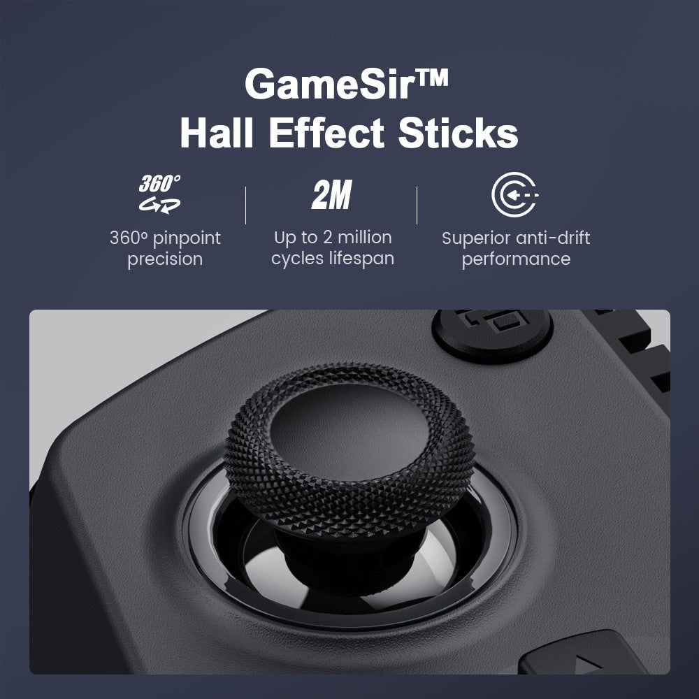 GameSir X5s Wireless Mobile Gaming Controller Bluetooth 2.4GHZ Connection Lightweight Design Hall Effect, No-Drift, App Customization