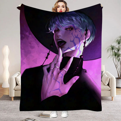 Huntrix Blankets K pop Demon Hunters Zoey Rumi Mira Soft Warm Throw Blanket Kids Living Room Couch Sofa Bed Fluffy Bedspread